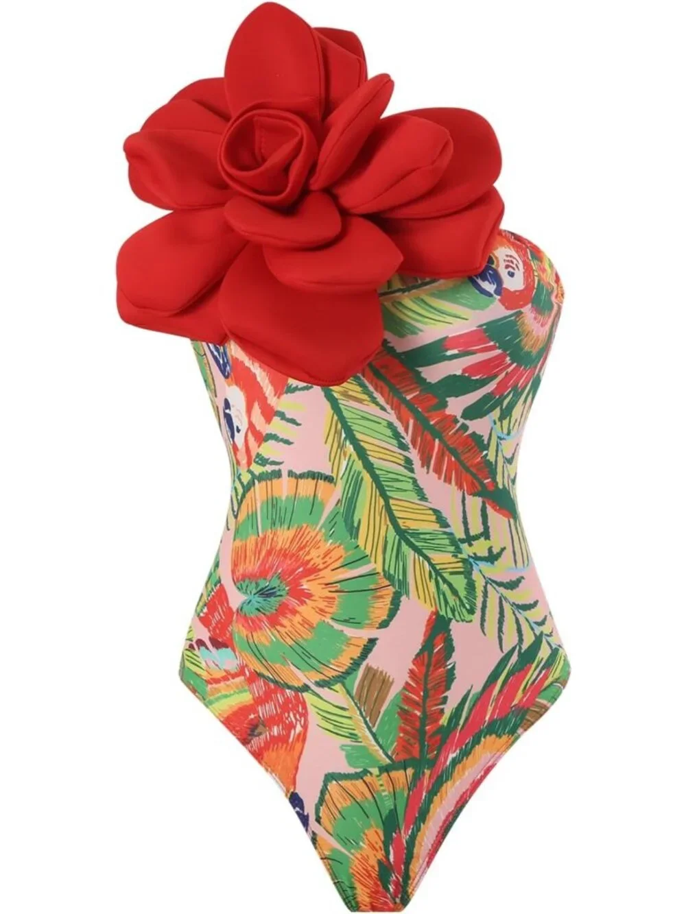 Chic One-Shoulder Women's One Piece Swimsuit with Wrap Skirt - Stylish Bathing